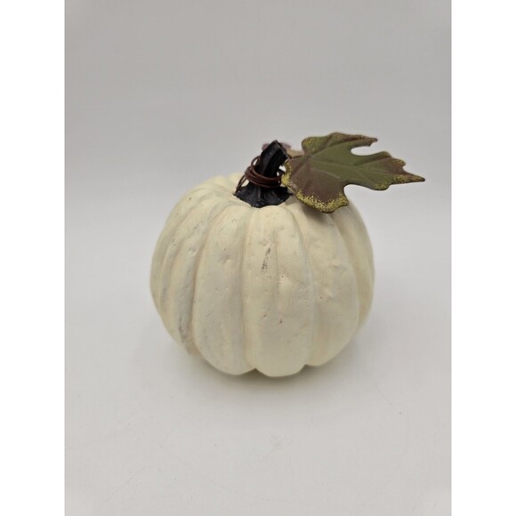 Set Of 2 Pumpkin Candy Dishes & White Pumpkin Decor Fall Autumn Decor 7" - Picture 9 of 15